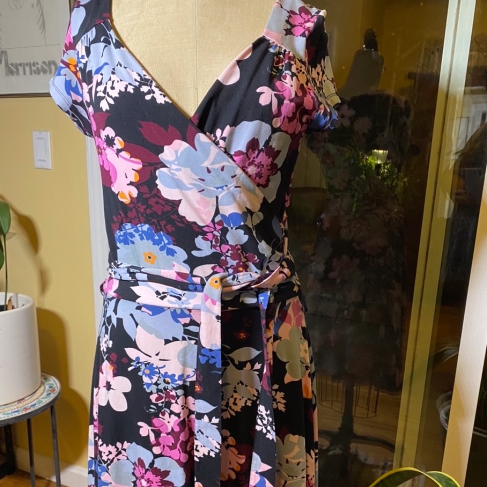 Oilily Jersey Floral Faux Wrap dress in XL
